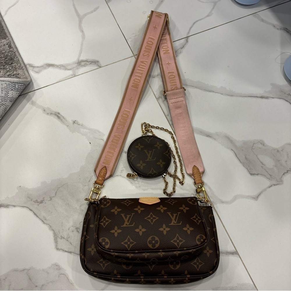 Louis Vuitton Multi Pochette Crossbody Brown Canvas/Leather